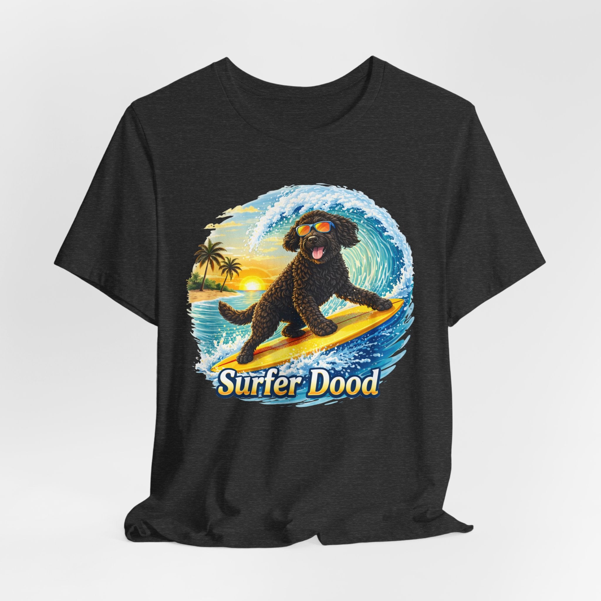 Surfer Dood T-Shirt — Cute Surfing Goldendoodle Dog Tee