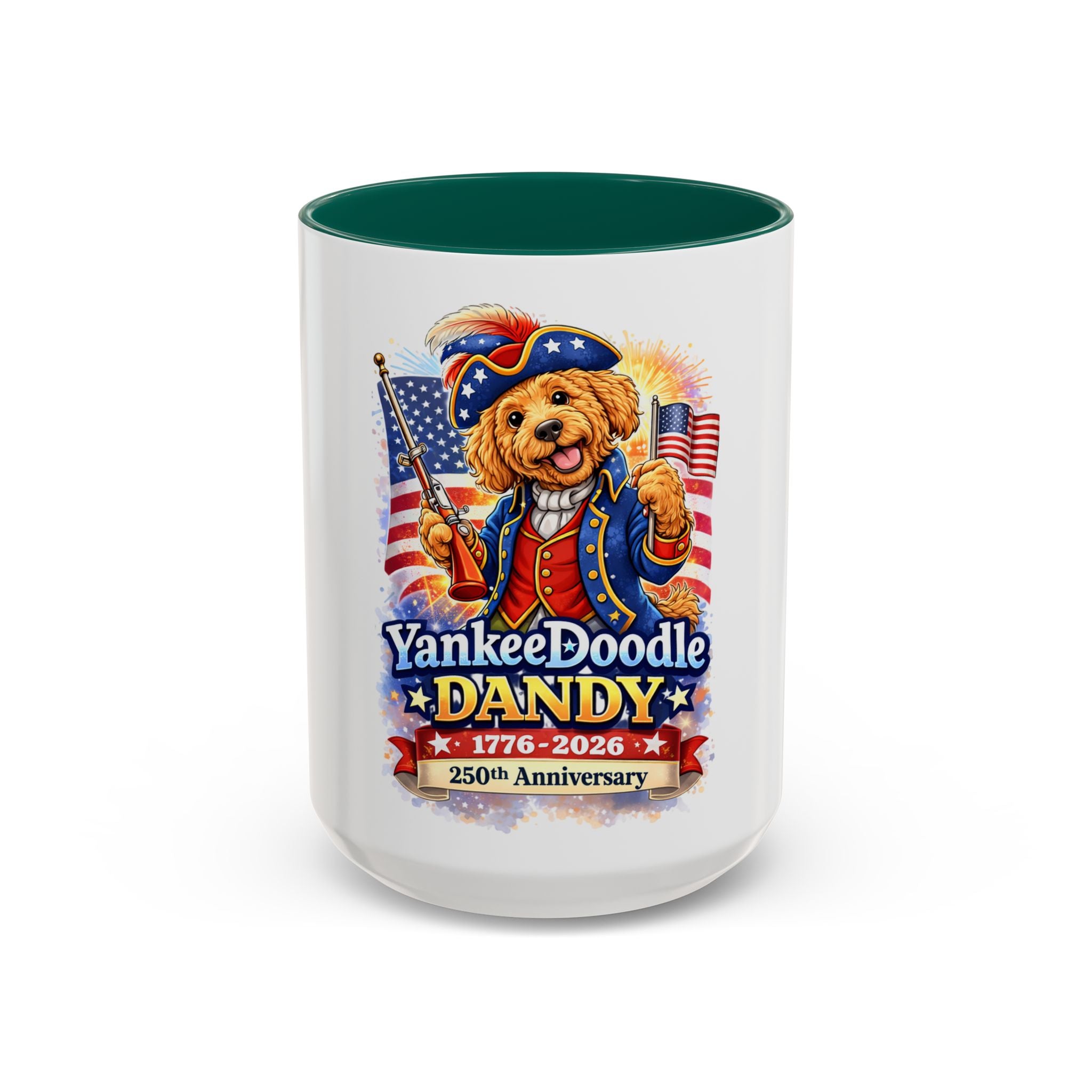 Fourth of July Patriotic Golden Doodle Mug — "Yankee Doodle Dandy" (15oz)