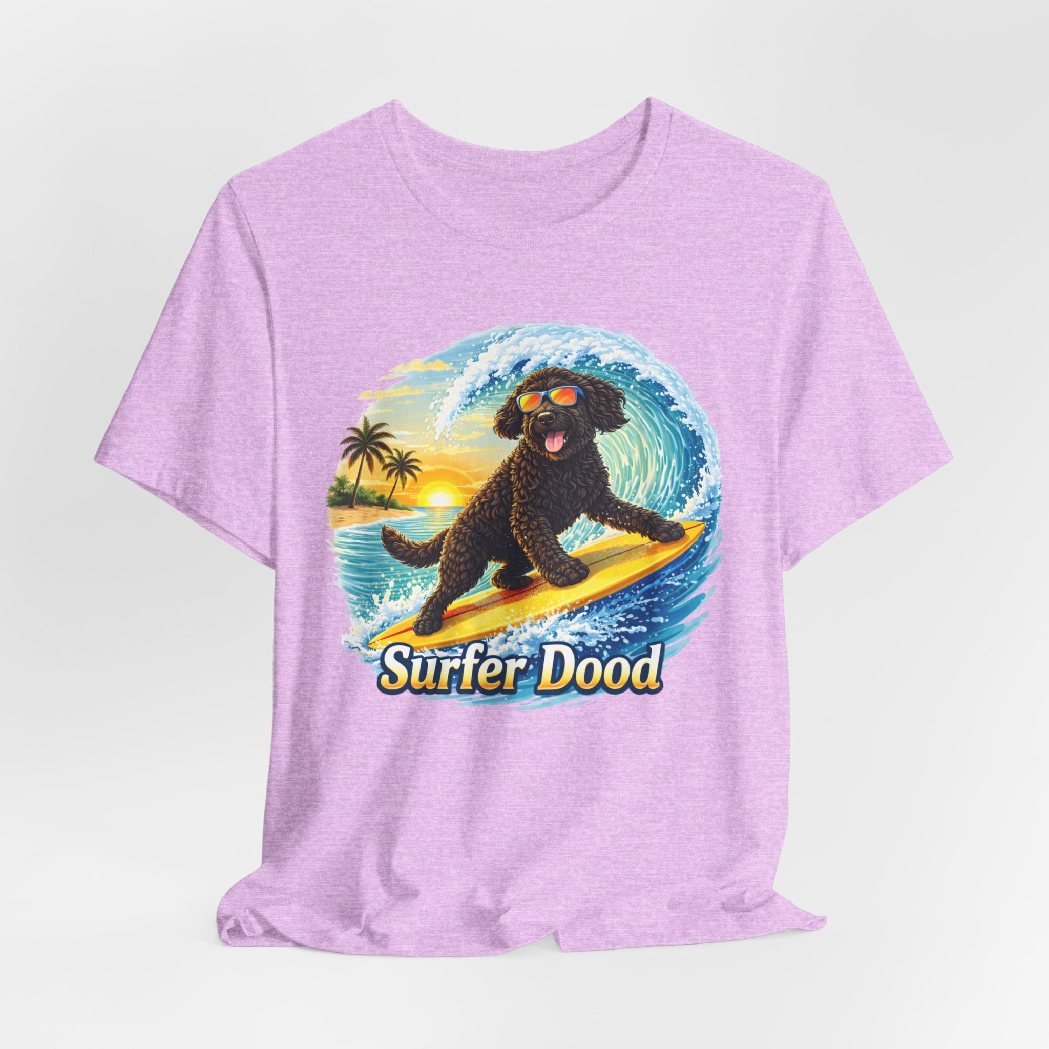 Surfer Dood T-Shirt — Cute Surfing Goldendoodle Dog Tee