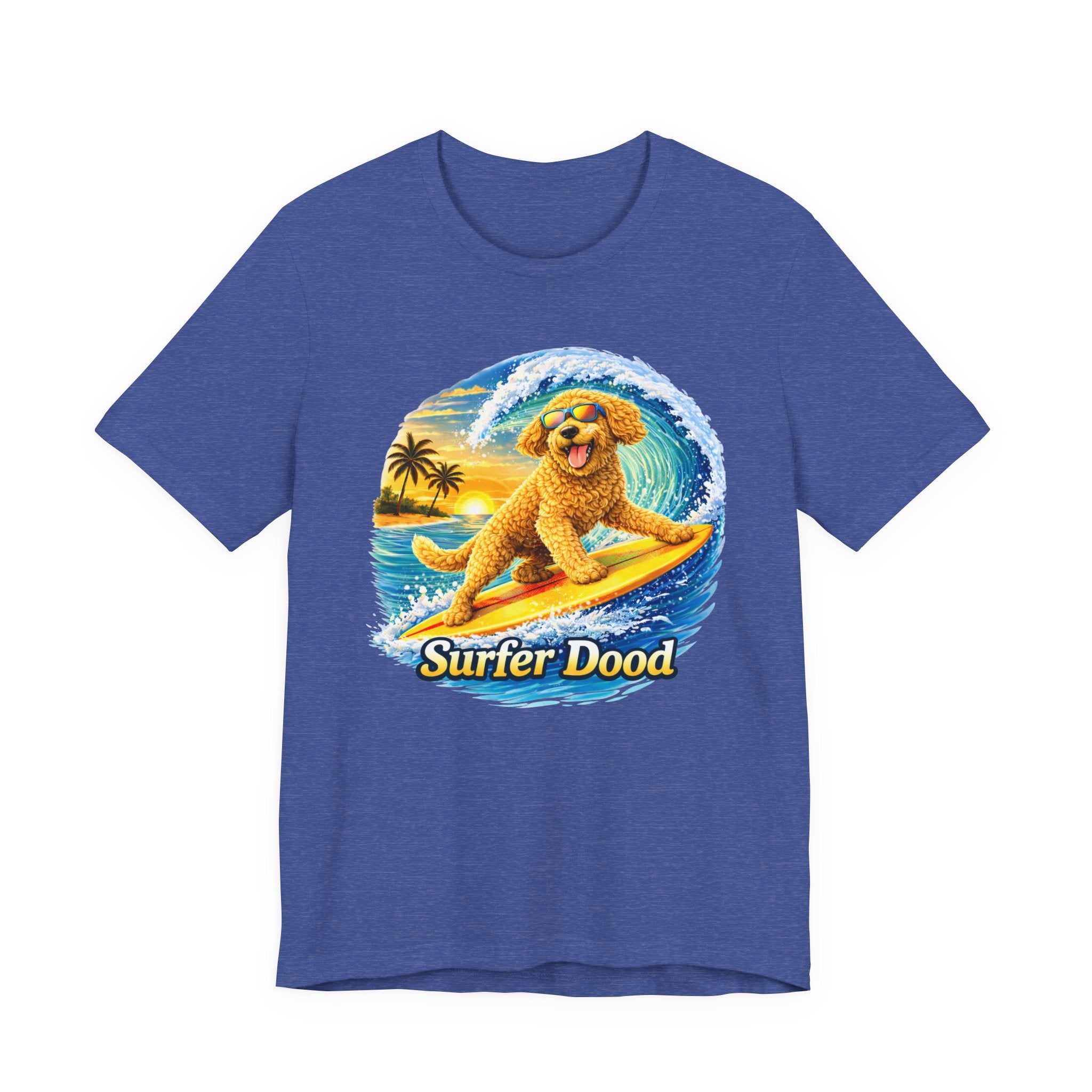 Surfer Dood T-Shirt — Cute Golden Doodle Surfing Graphic Tee