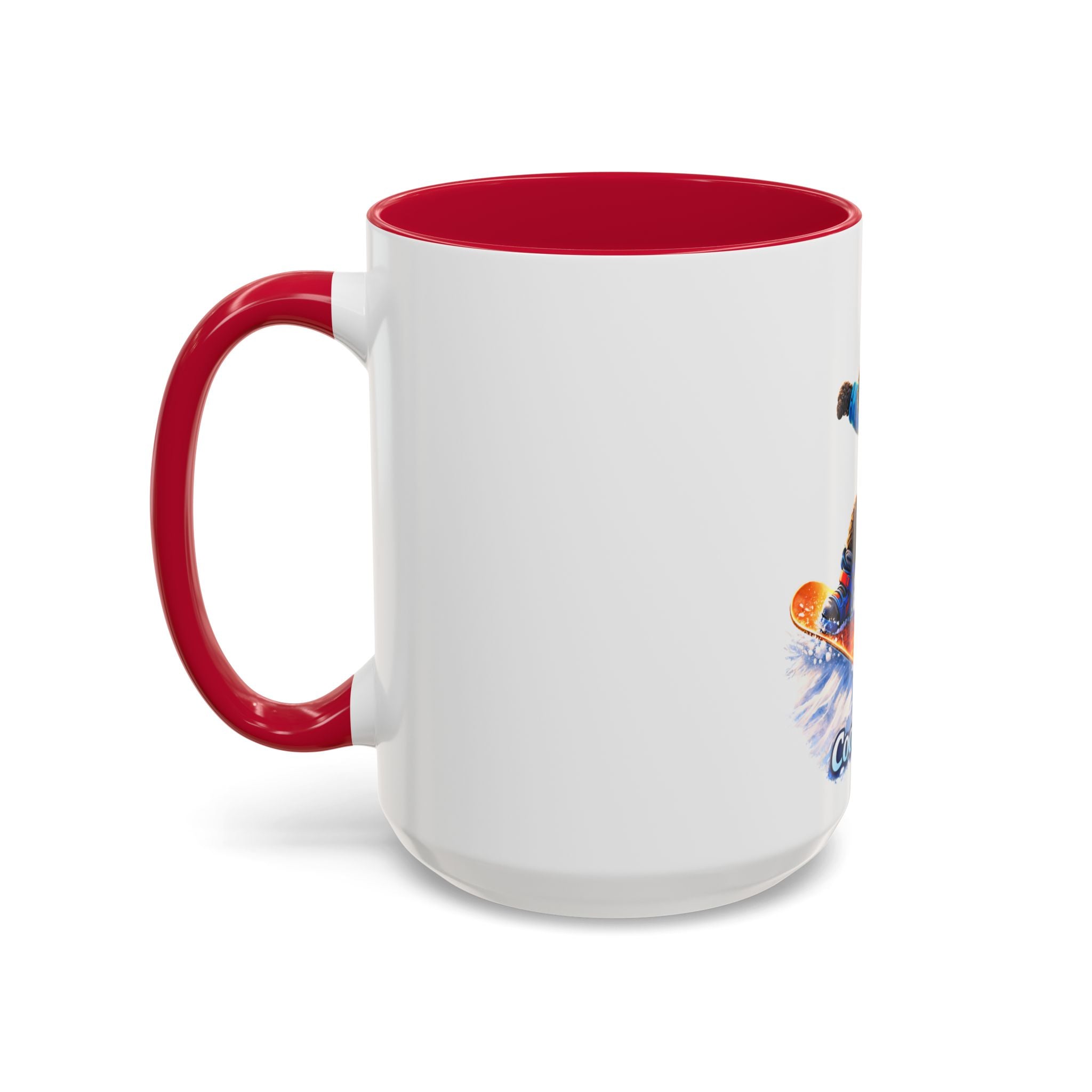 Cool Dood Snowboarding Black Golden Doodle  Mug — (15oz)