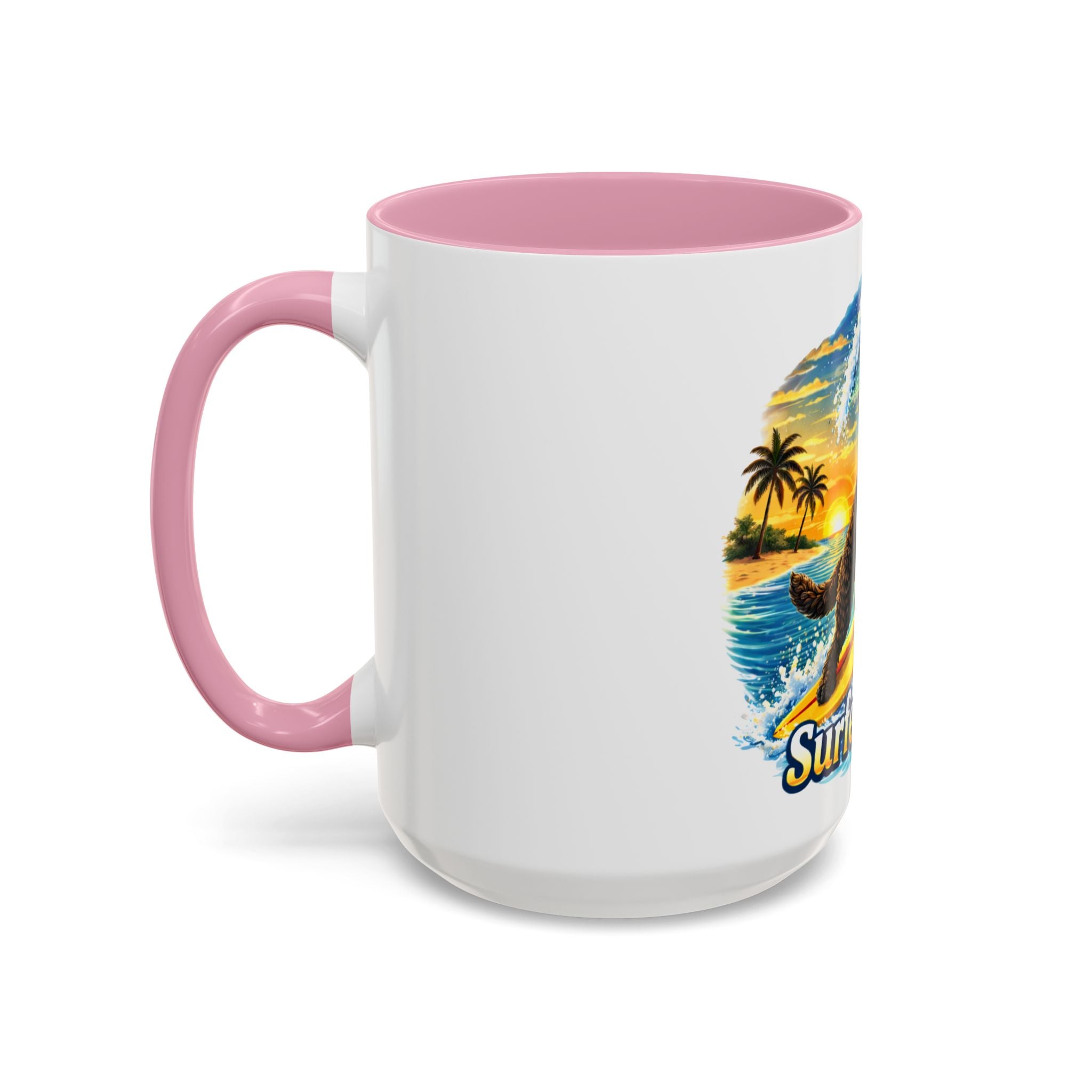 Surfer Dood Coffee Mug – Surfing Dog Graphic (15oz)