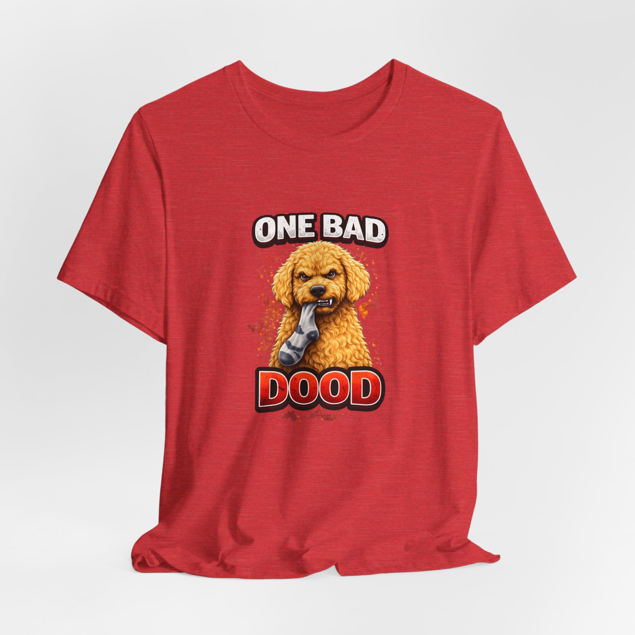One Bad Dood Dog T-Shirt — Funny Golden Doodle Cartoon Tee for Dog Lovers