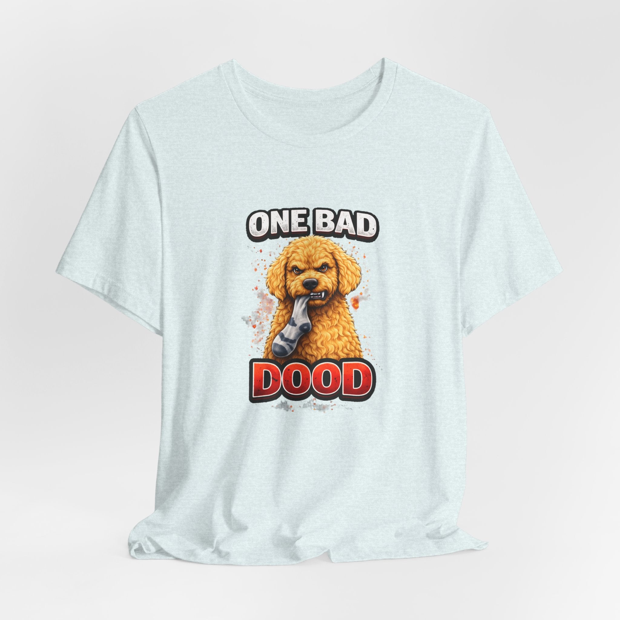 One Bad Dood Dog T-Shirt — Funny Golden Doodle Cartoon Tee for Dog Lovers