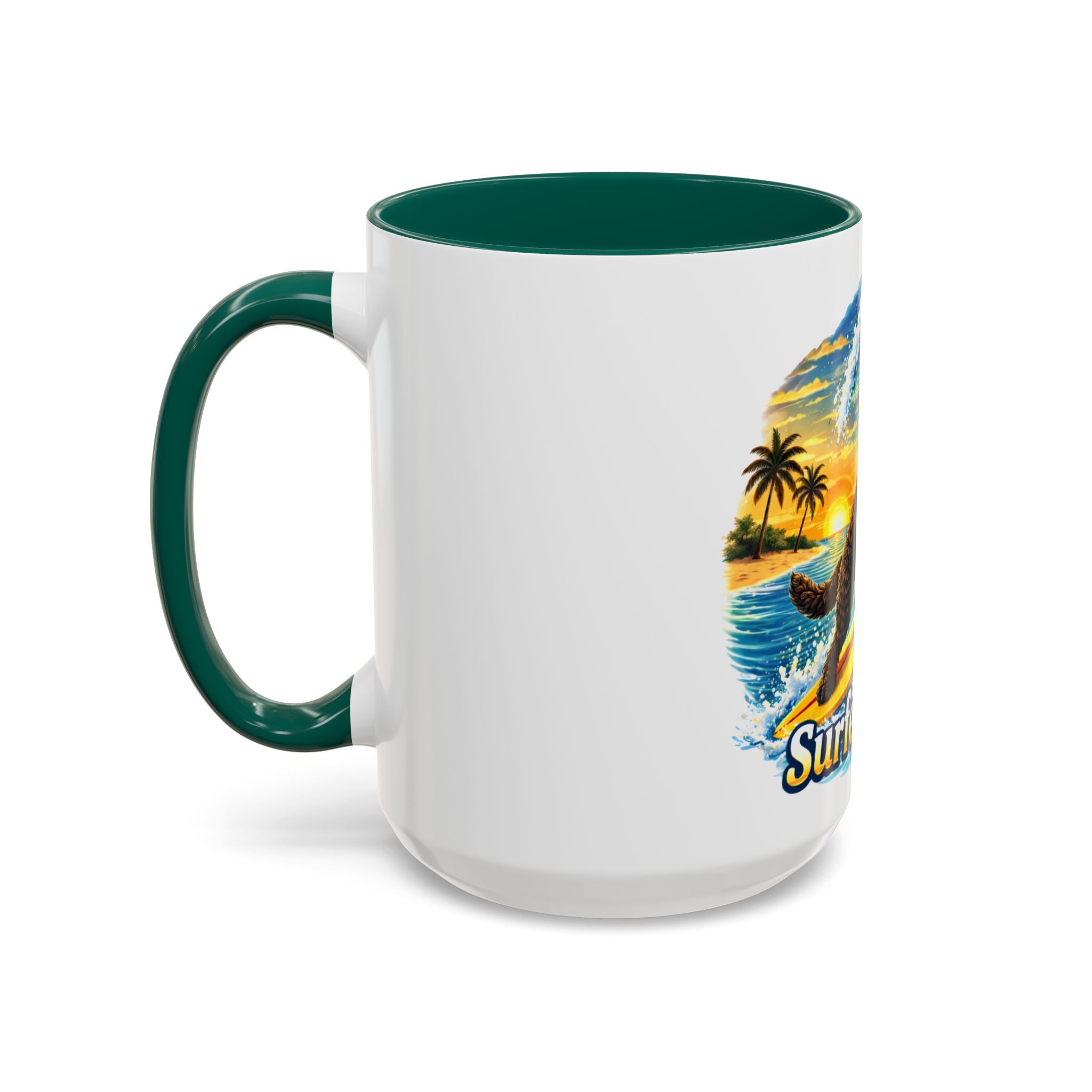 Surfer Dood Coffee Mug – Surfing Dog Graphic (15oz)