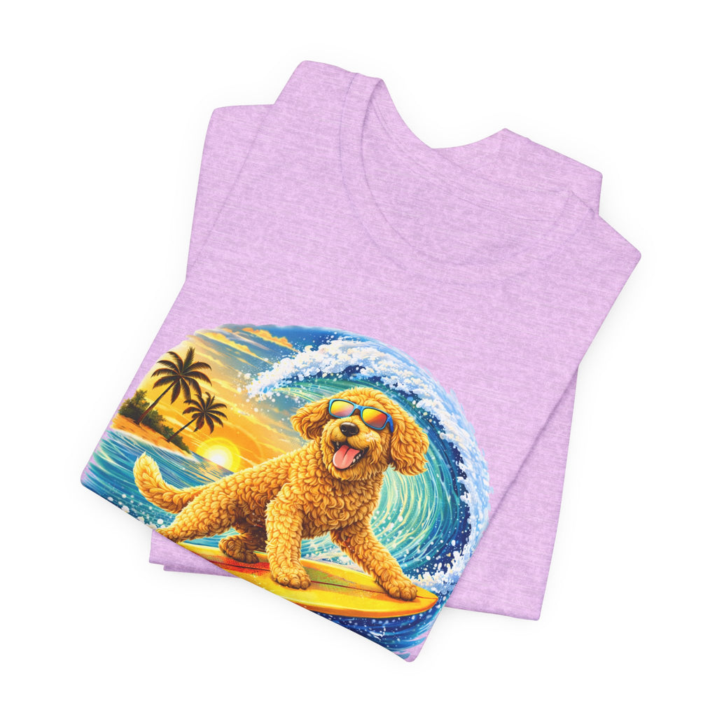 Surfer Dood T-Shirt — Cute Golden Doodle Surfing Graphic Tee