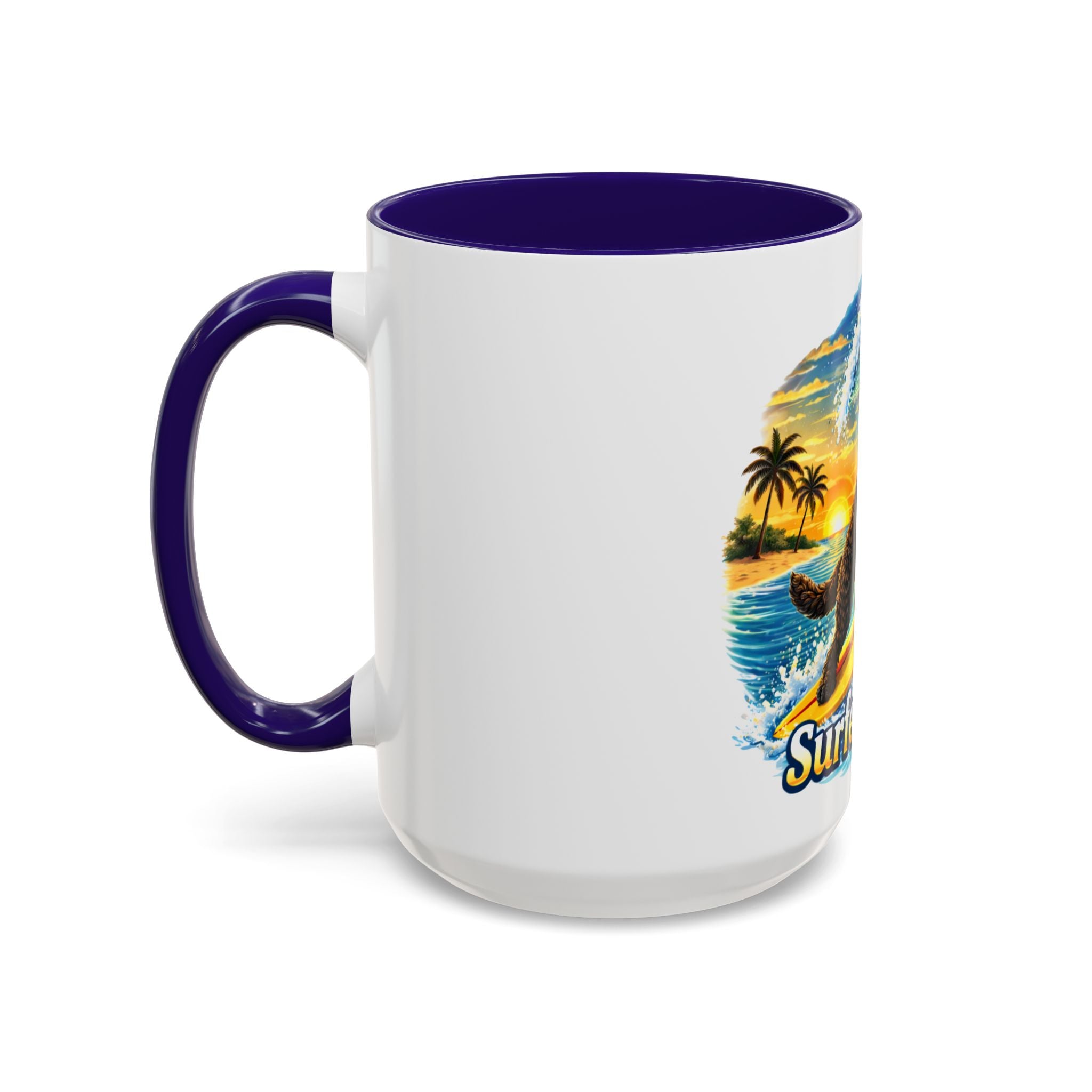 Surfer Dood Coffee Mug – Surfing Dog Graphic (15oz)