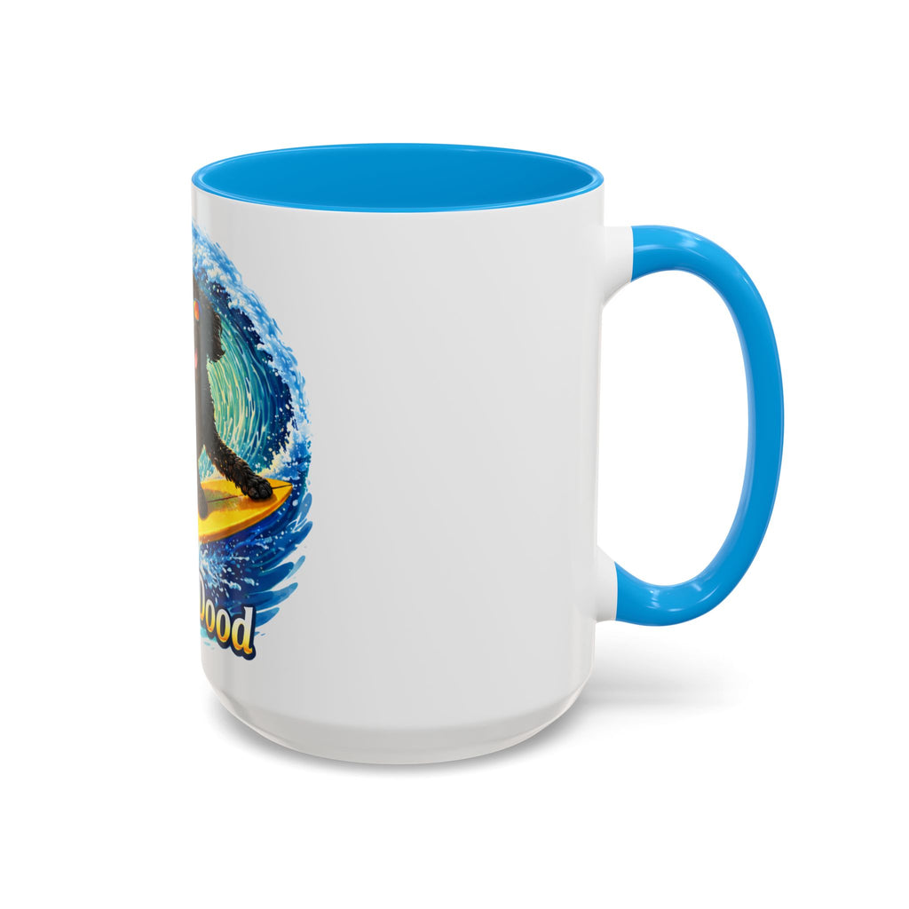 Surfer Dood Coffee Mug – Surfing Dog Graphic (15oz)