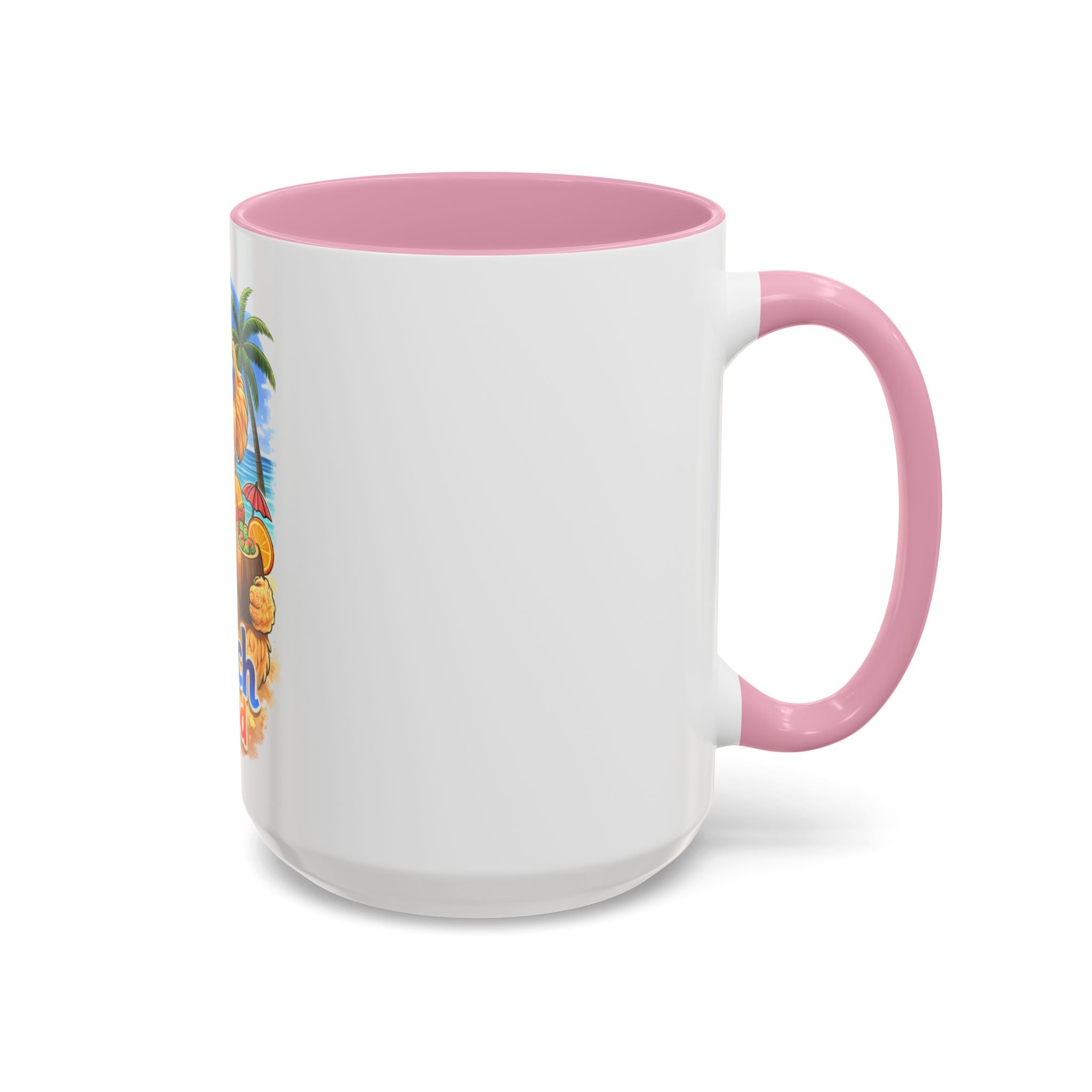 Beach Dood Dog Mug — Cute Golden Doodle with Sunglasses & Tropical Drink (15oz)