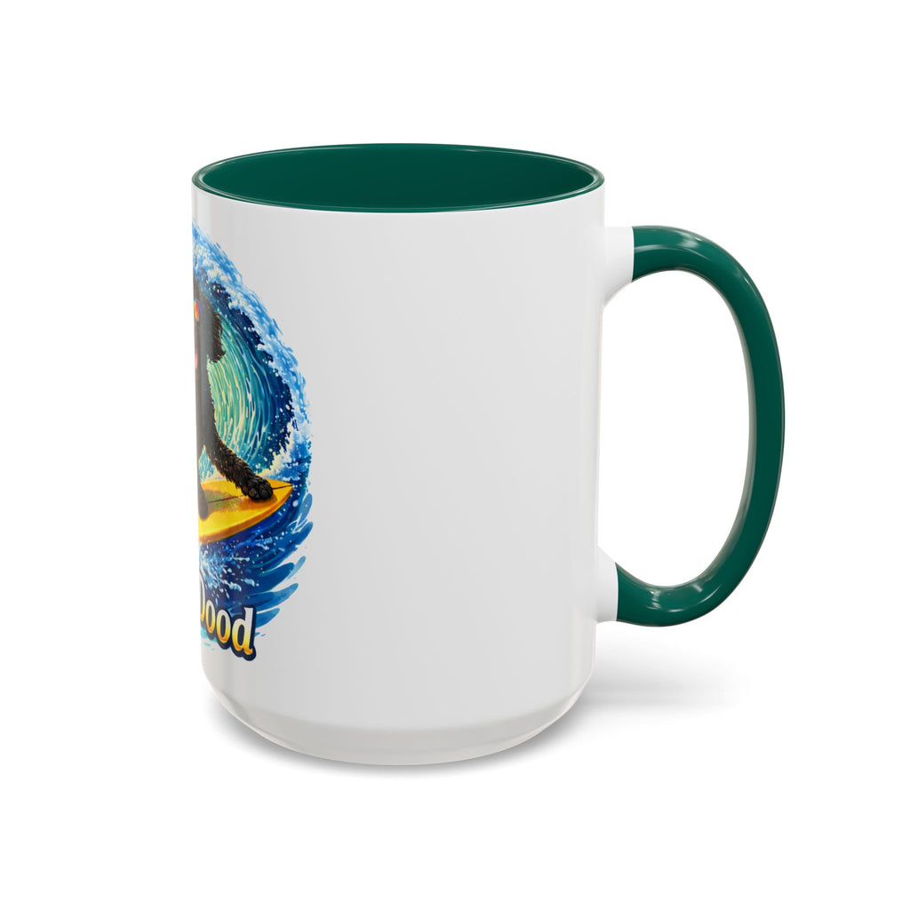 Surfer Dood Coffee Mug – Surfing Dog Graphic (15oz)