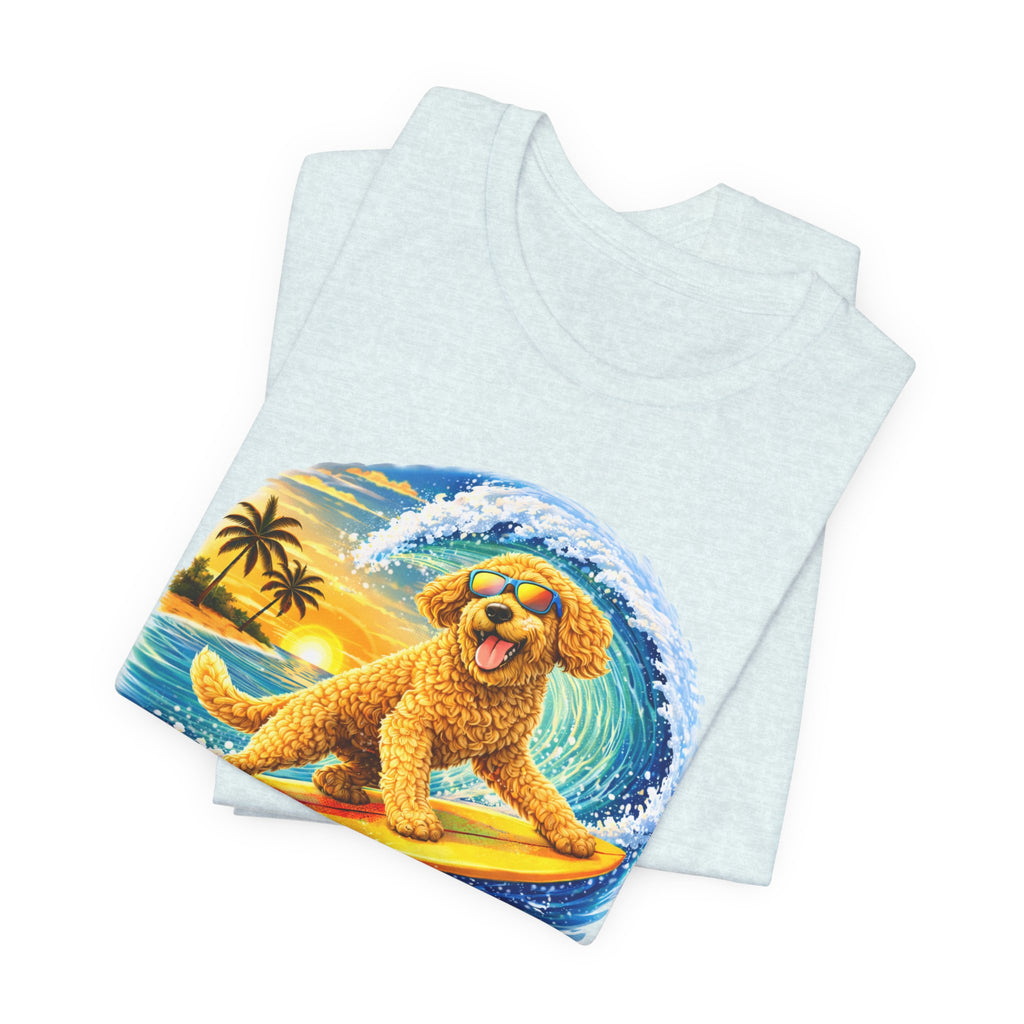 Surfer Dood T-Shirt — Cute Golden Doodle Surfing Graphic Tee
