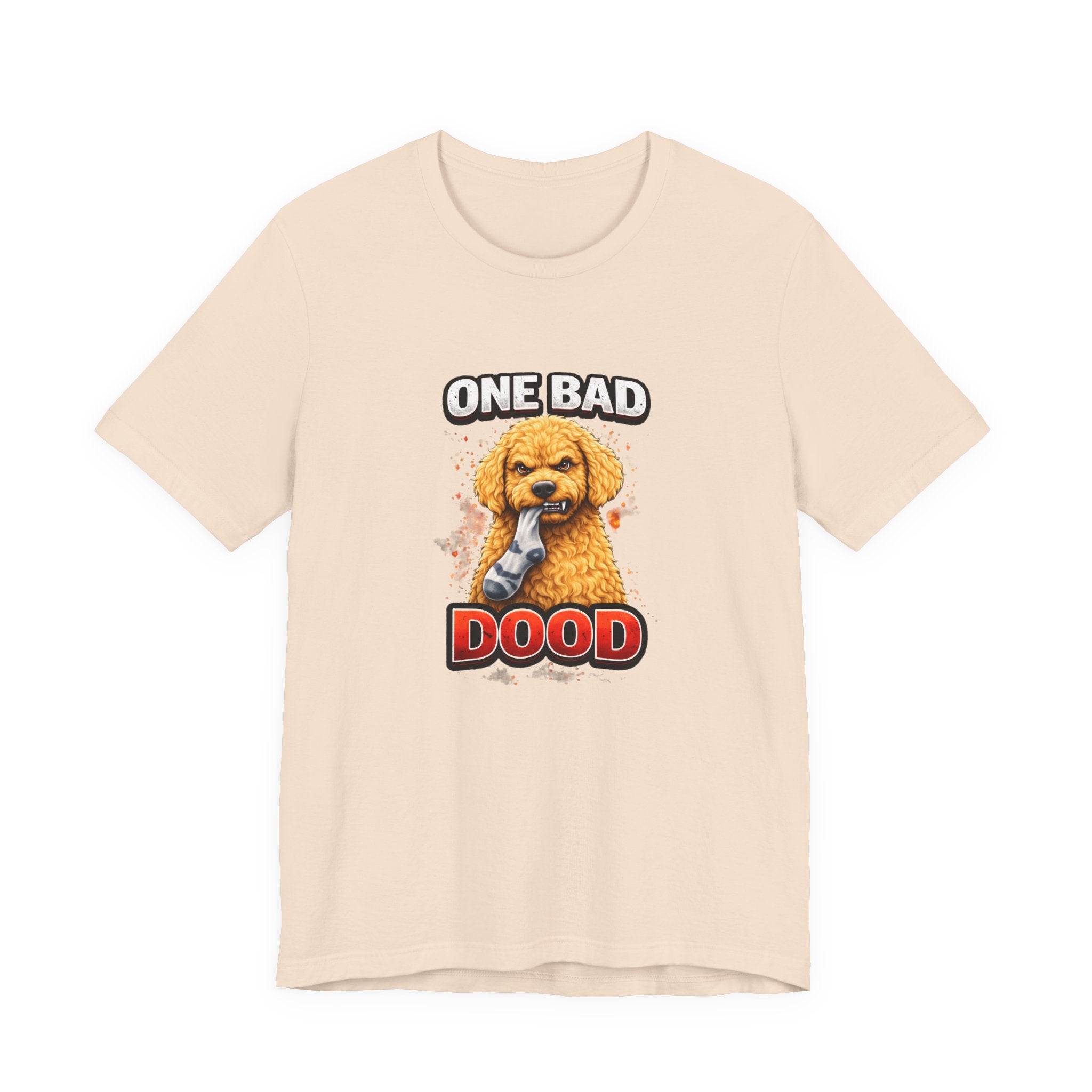 One Bad Dood Dog T-Shirt — Funny Golden Doodle Cartoon Tee for Dog Lovers