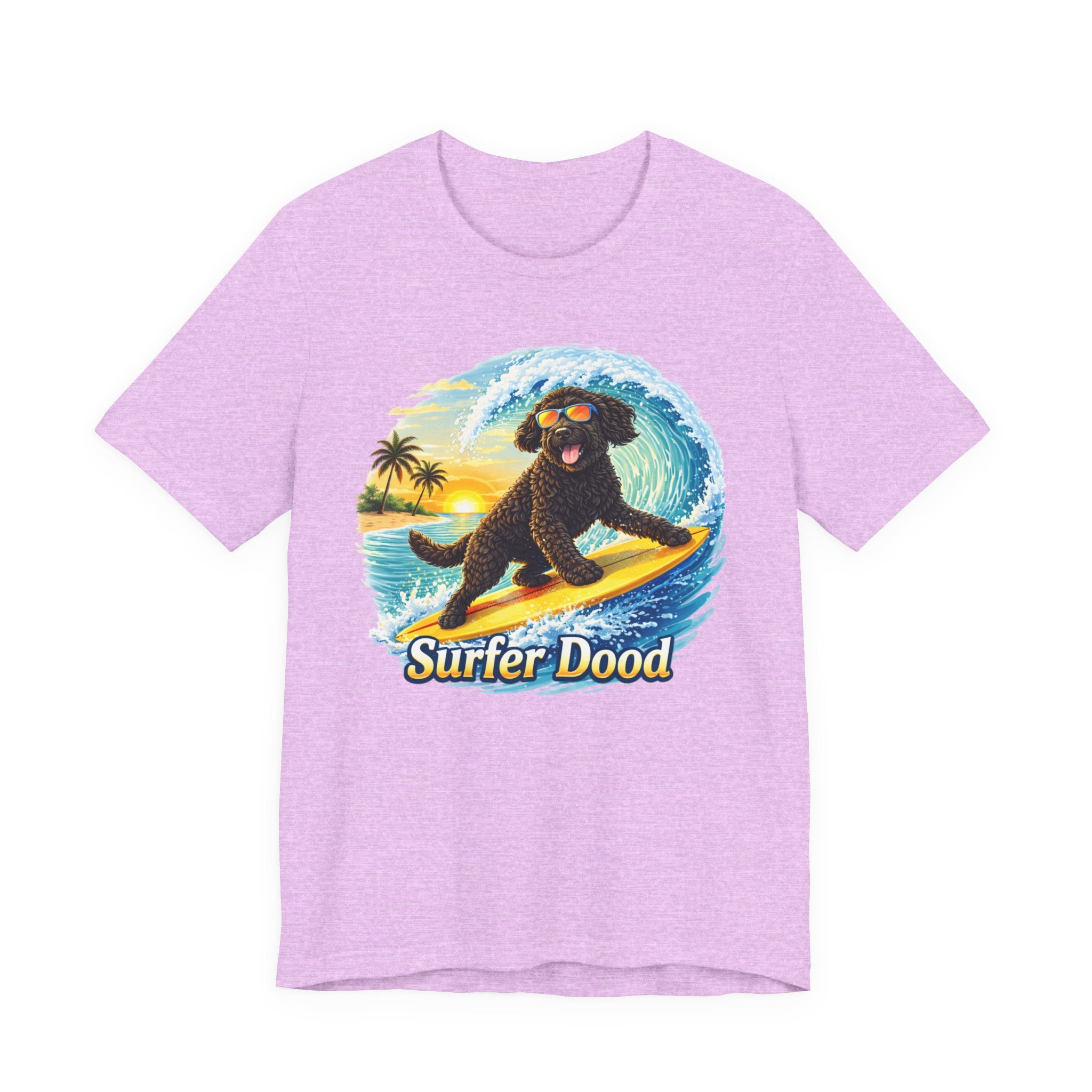 Surfer Dood T-Shirt — Cute Surfing Goldendoodle Dog Tee