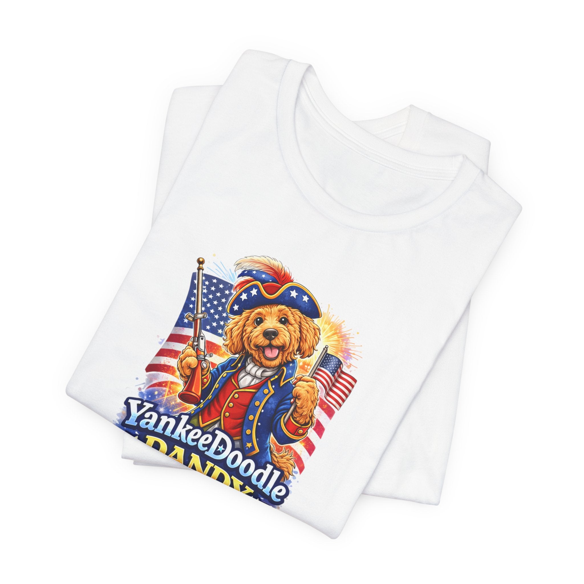 Golden Doodle 4th of July Tee — USA 250 Birthday Doodle Design