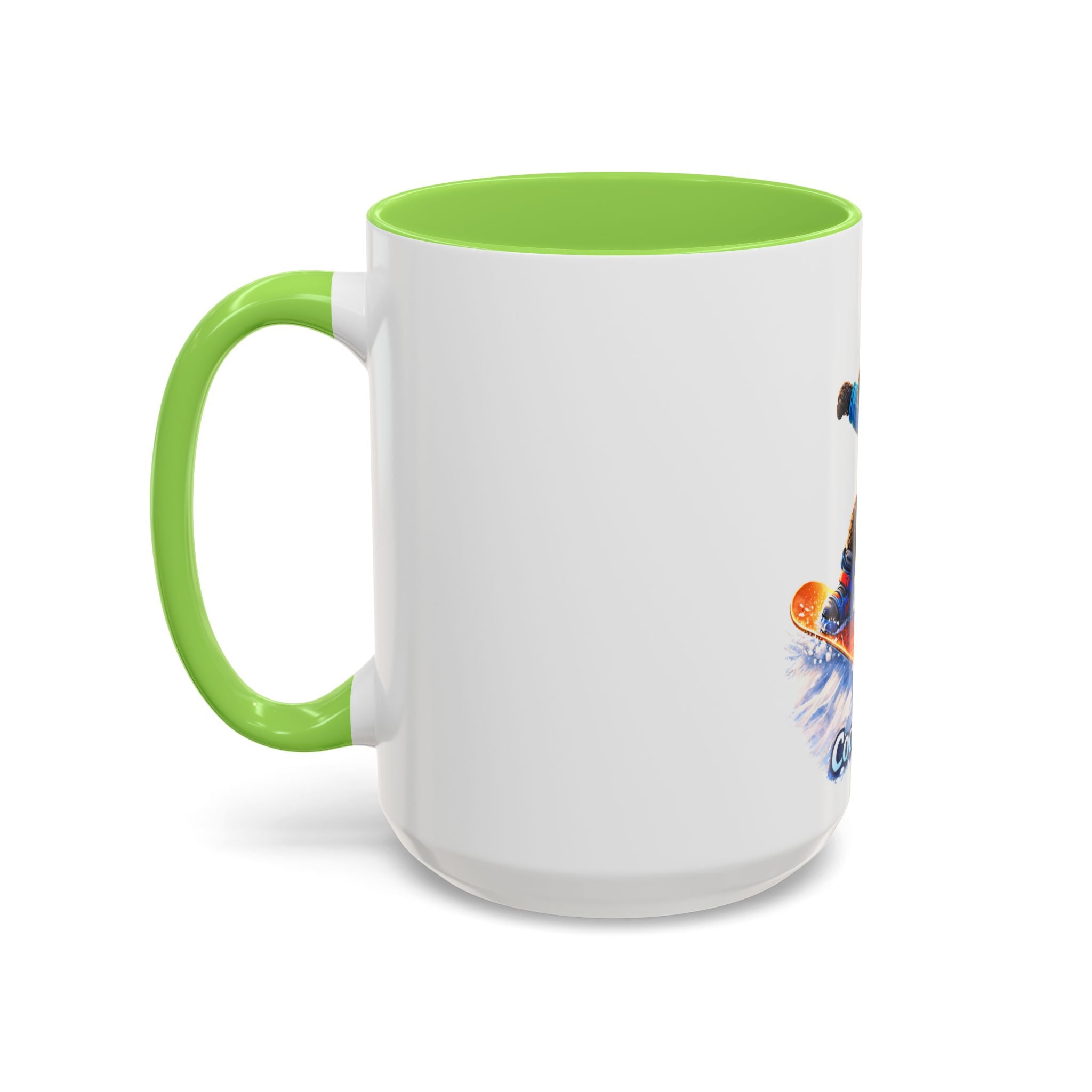 Cool Dood Snowboarding Black Golden Doodle  Mug — (15oz)