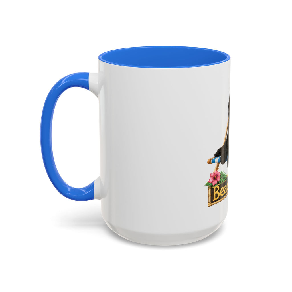 Beach Dood - Black Golden Doodle Beach Chair Mug - (15oz)