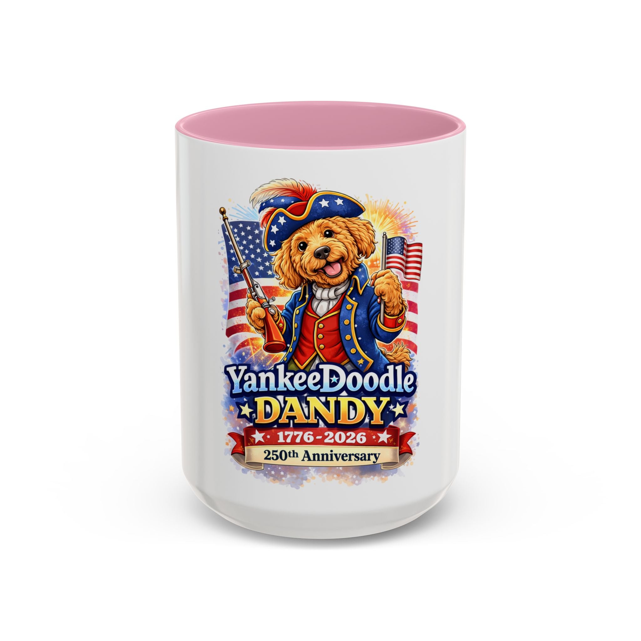 Fourth of July Patriotic Golden Doodle Mug — "Yankee Doodle Dandy" (15oz)