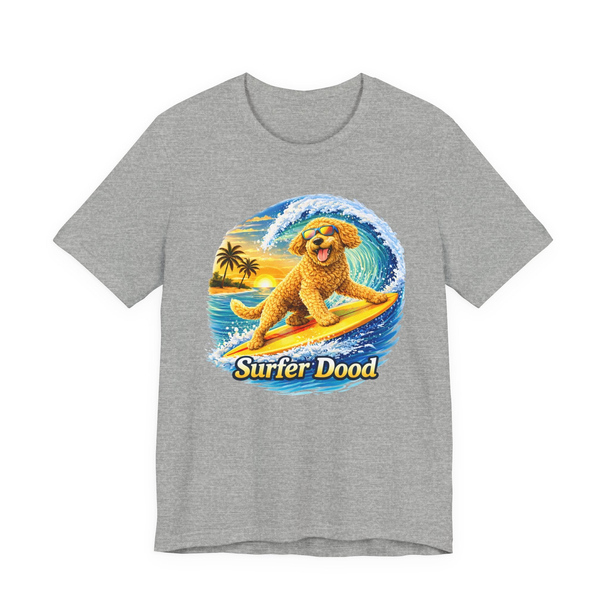 Surfer Dood T-Shirt — Cute Golden Doodle Surfing Graphic Tee
