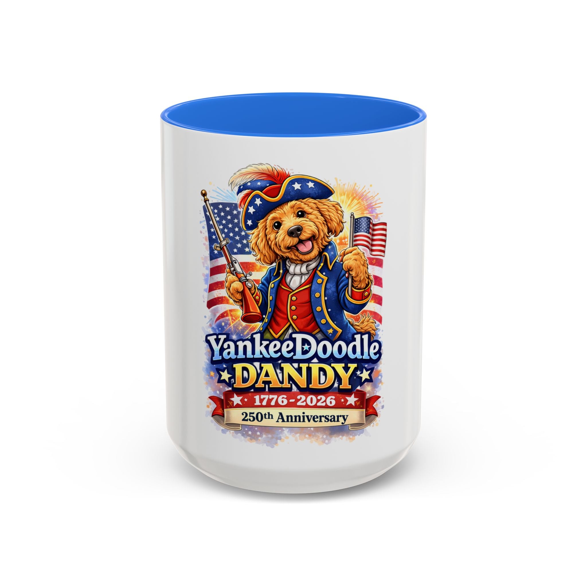 Fourth of July Patriotic Golden Doodle Mug — "Yankee Doodle Dandy" (15oz)
