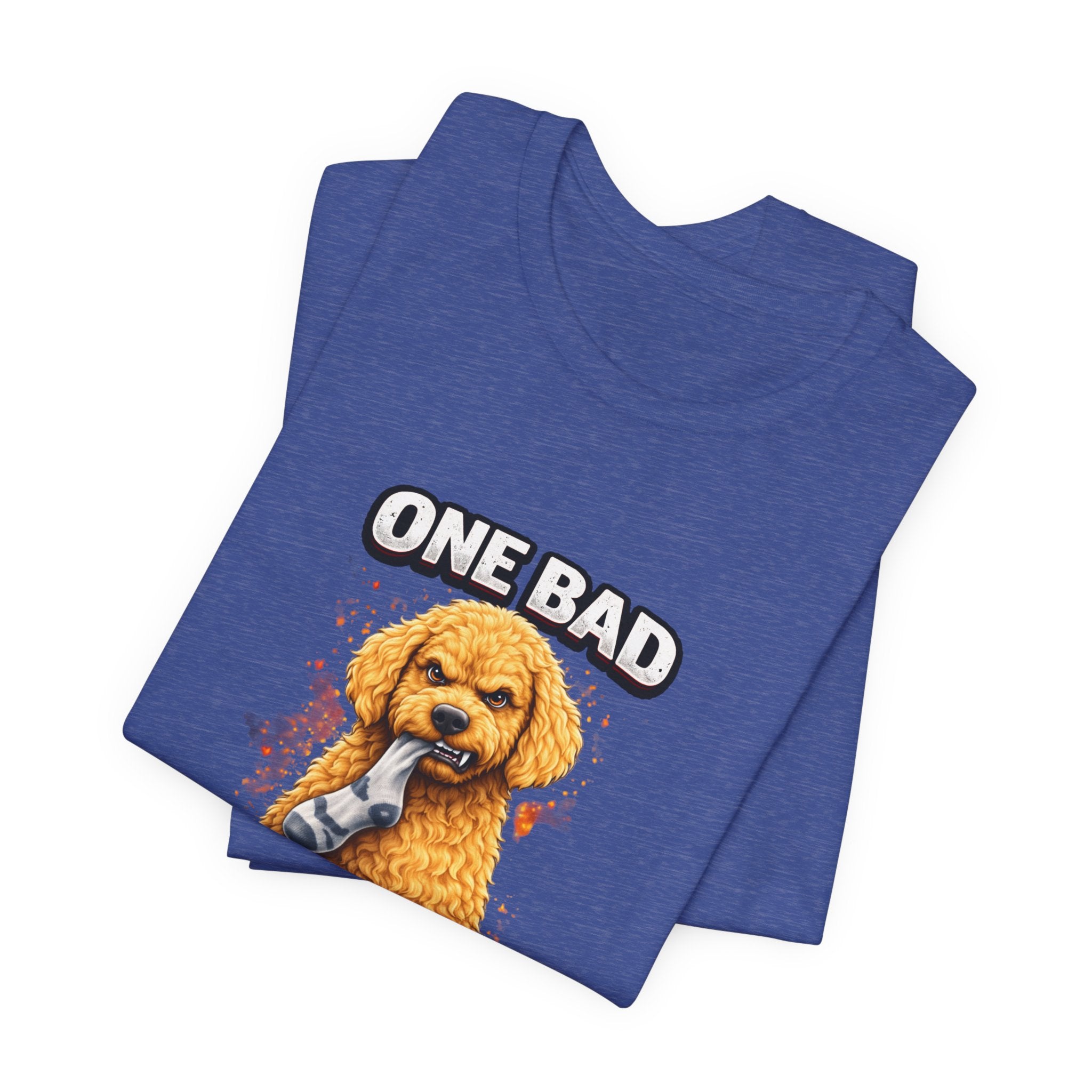 One Bad Dood Dog T-Shirt — Funny Golden Doodle Cartoon Tee for Dog Lovers