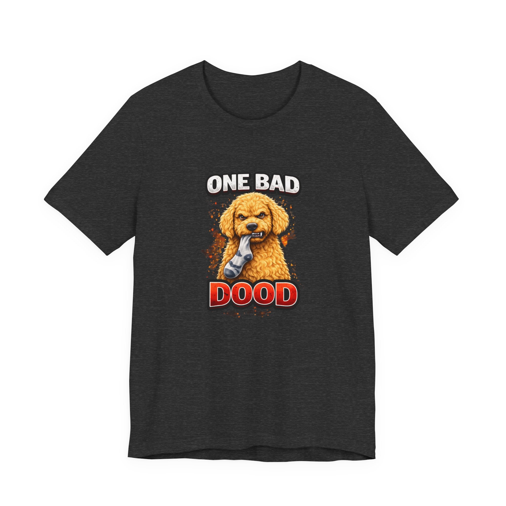 One Bad Dood Dog T-Shirt — Funny Golden Doodle Cartoon Tee for Dog Lovers