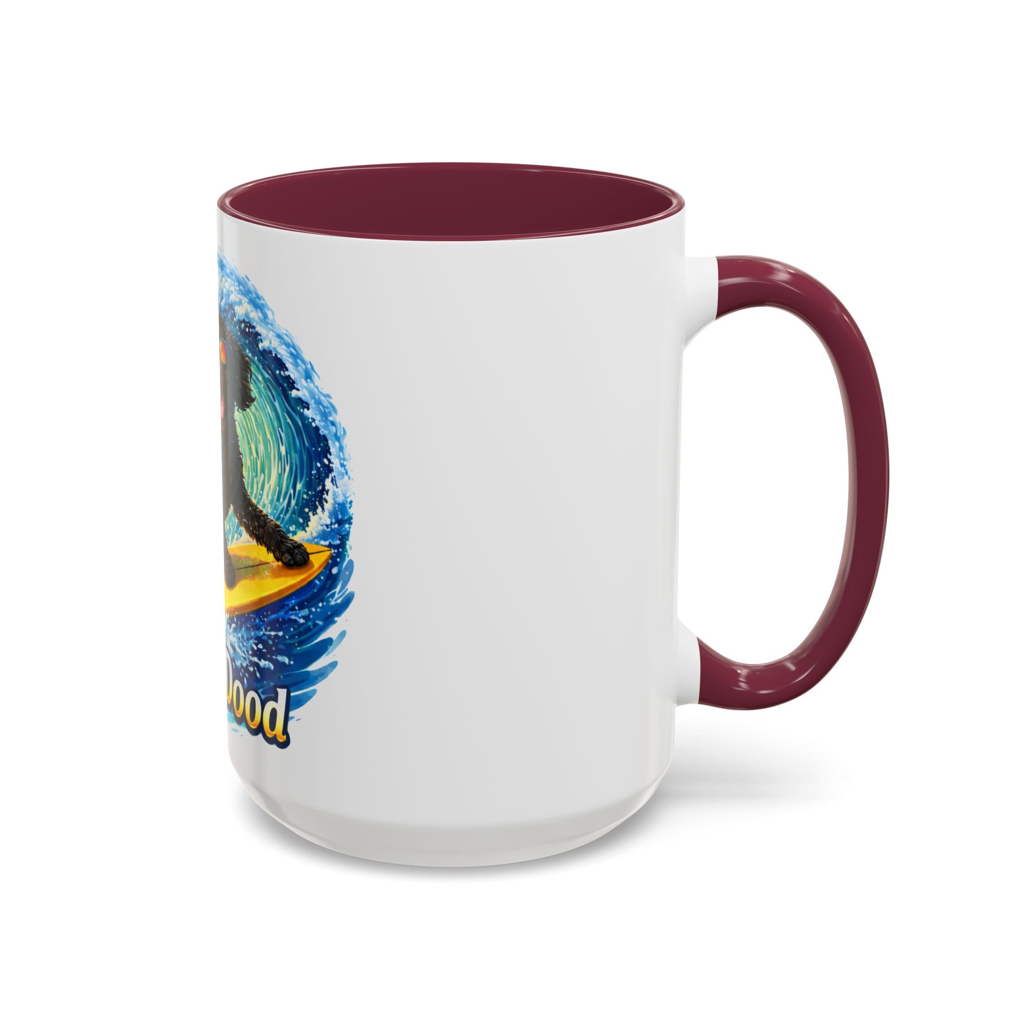 Surfer Dood Coffee Mug – Surfing Dog Graphic (15oz)