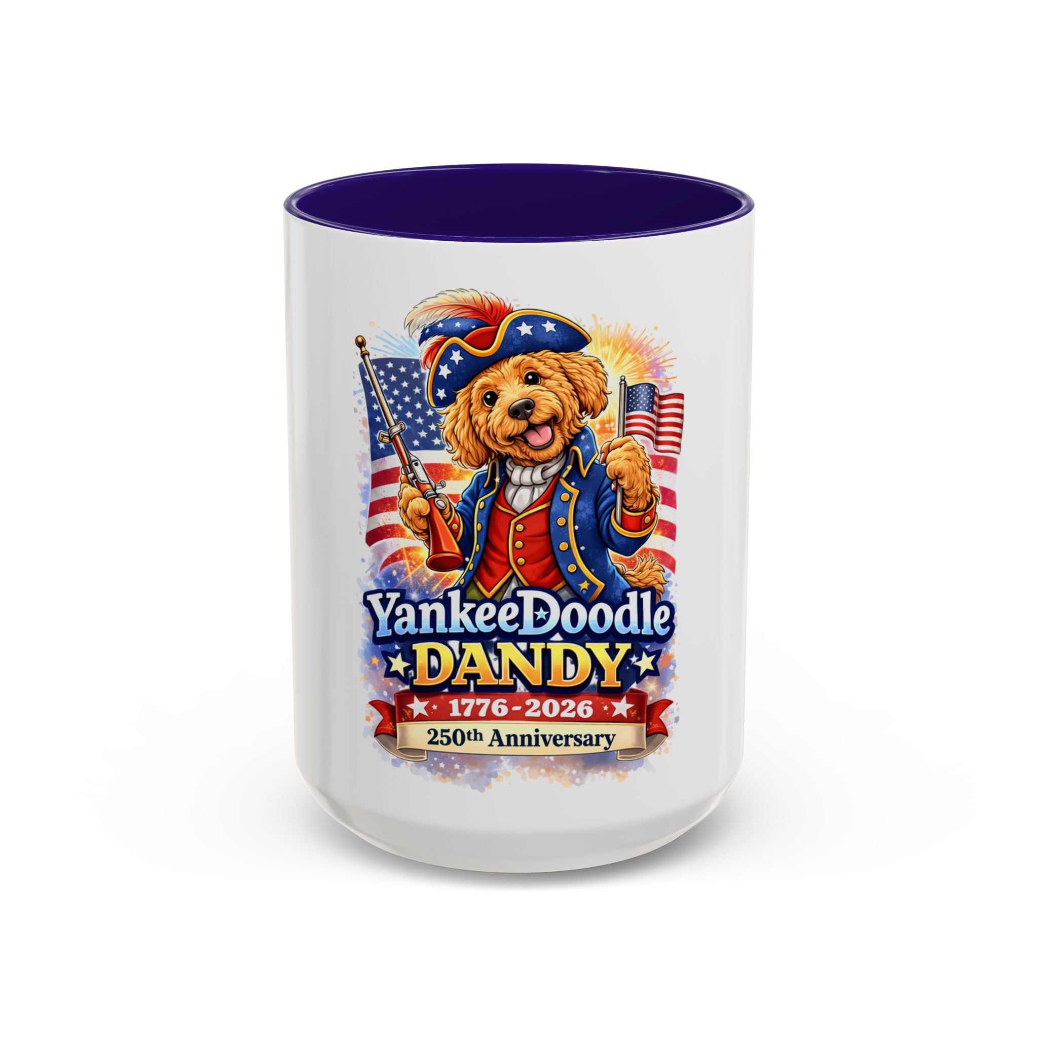 Fourth of July Patriotic Golden Doodle Mug — "Yankee Doodle Dandy" (15oz)