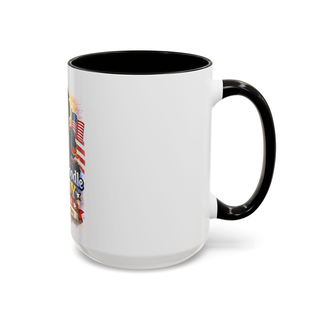 Fourth of July Yankee Doodle Dandy Mug — USA 250th Birthday Doodle Design (15oz)