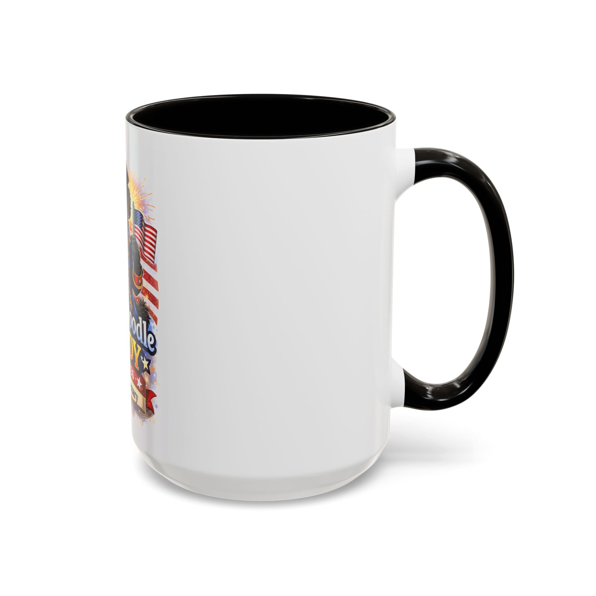 Fourth of July Yankee Doodle Dandy Mug — USA 250th Birthday Doodle Design (15oz)
