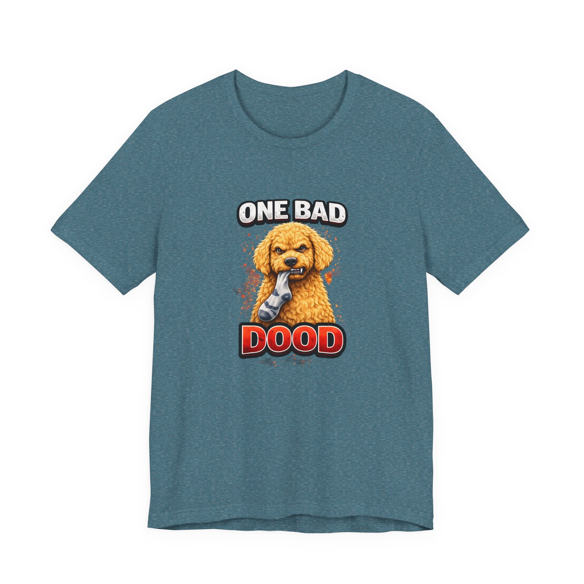 One Bad Dood Dog T-Shirt — Funny Golden Doodle Cartoon Tee for Dog Lovers