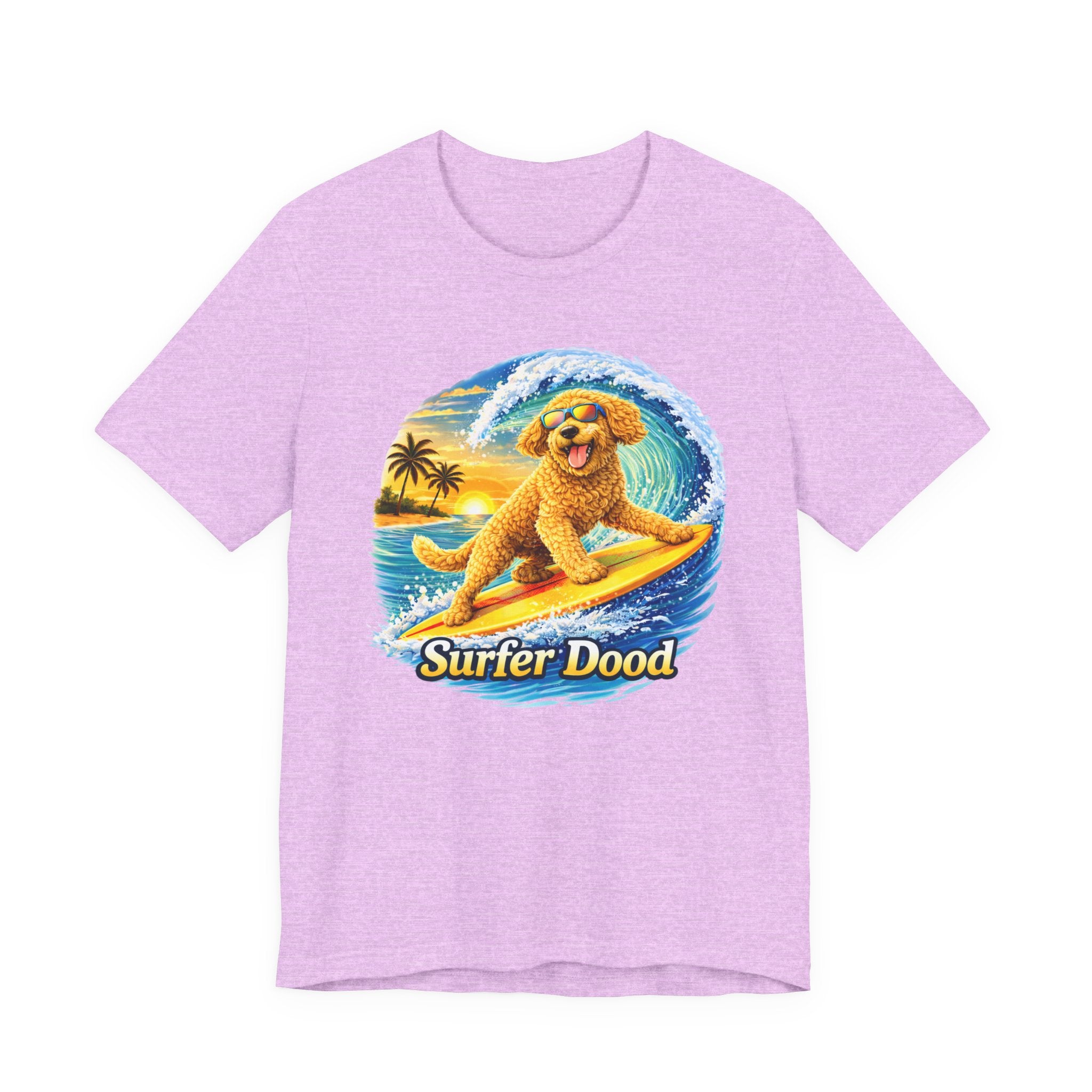 Surfer Dood T-Shirt — Cute Golden Doodle Surfing Graphic Tee