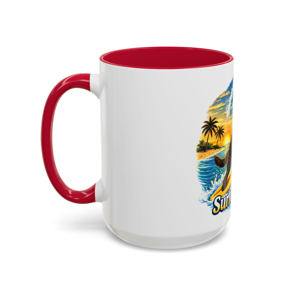 Surfer Dood Coffee Mug – Surfing Dog Graphic (15oz)