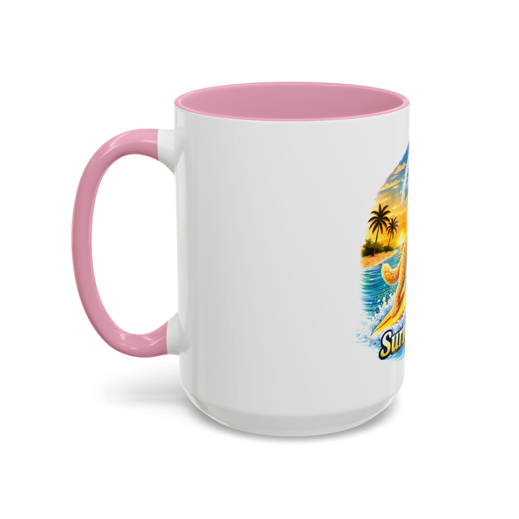 Golden Doodle Surfing Coffee Mug — Funny Colorful (15oz)