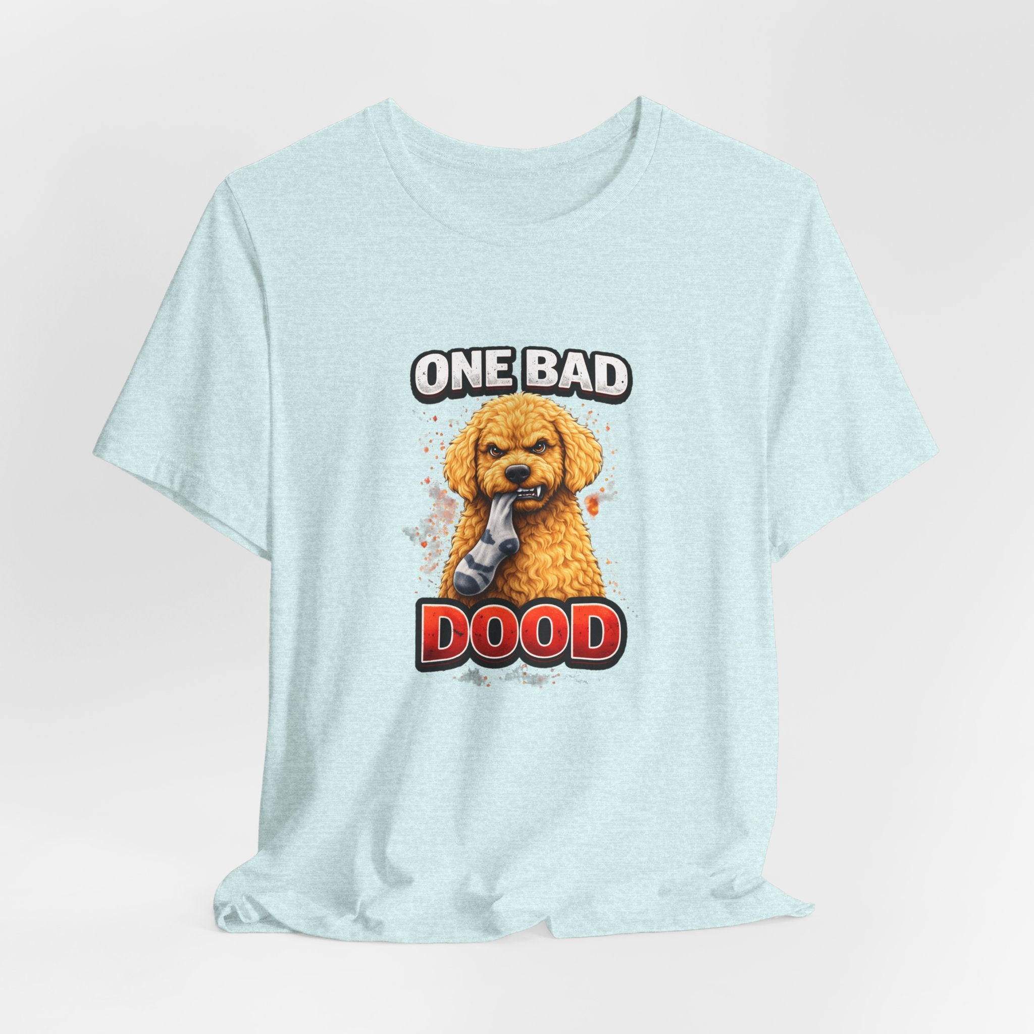 One Bad Dood Dog T-Shirt — Funny Golden Doodle Cartoon Tee for Dog Lovers