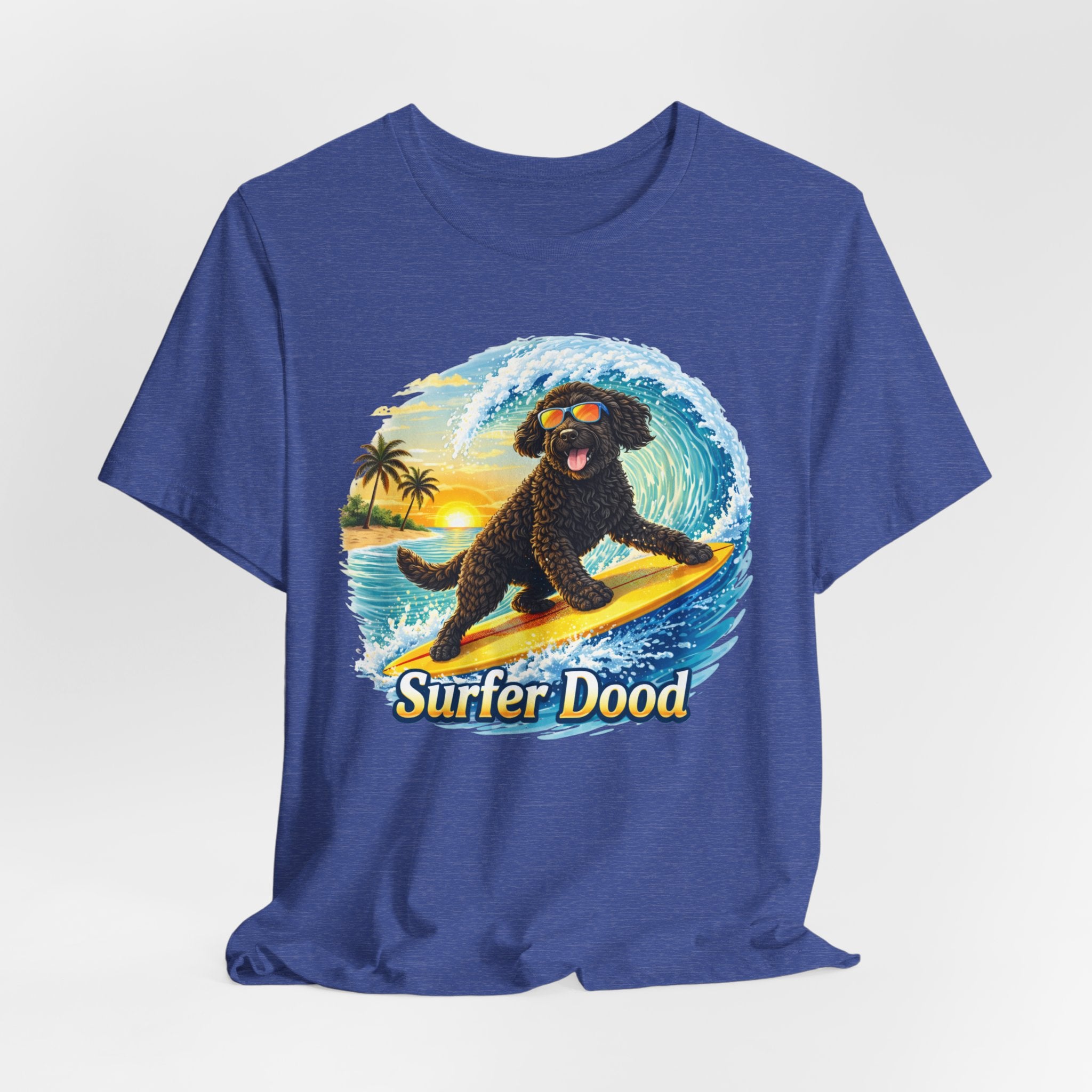 Surfer Dood T-Shirt — Cute Surfing Goldendoodle Dog Tee