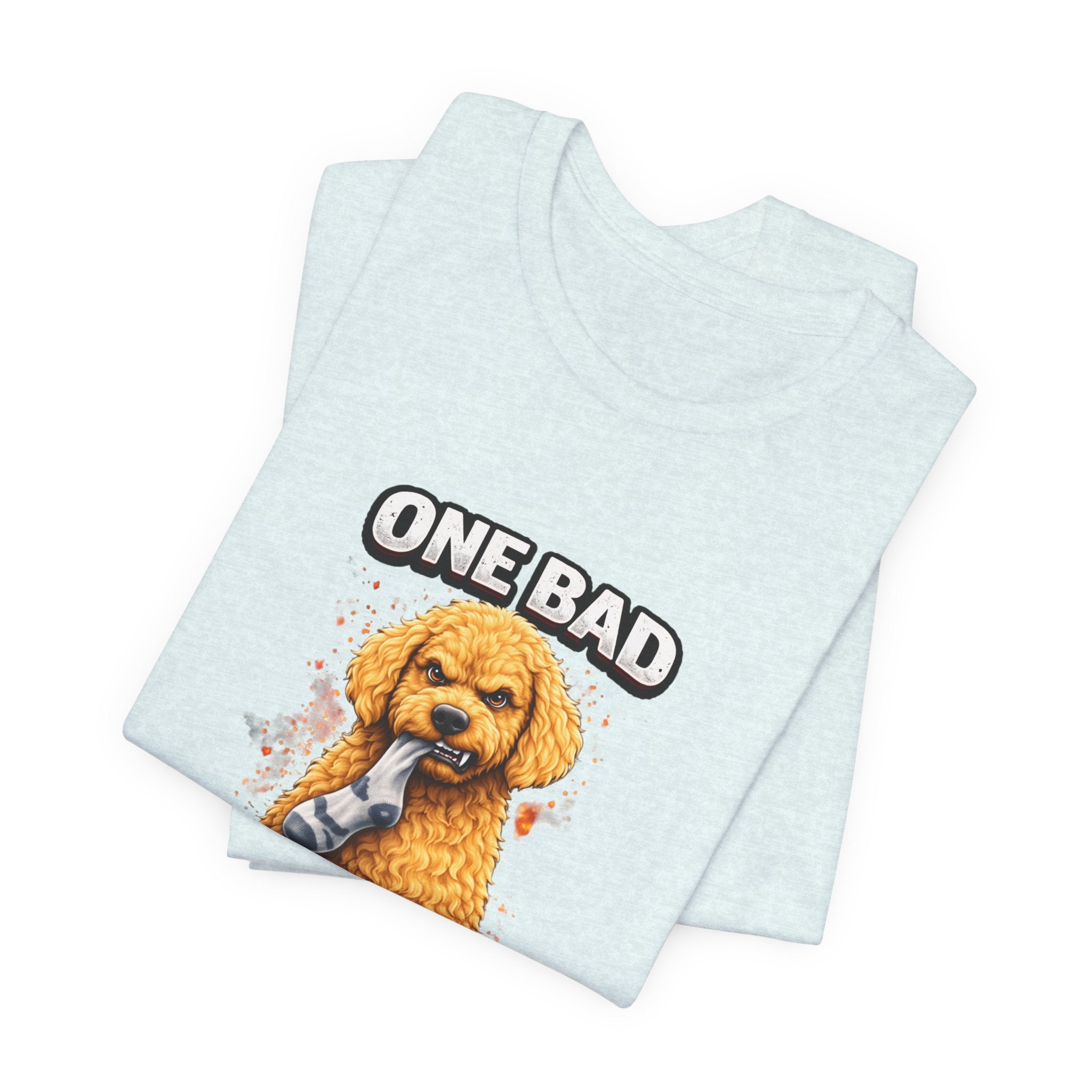 One Bad Dood Dog T-Shirt — Funny Golden Doodle Cartoon Tee for Dog Lovers