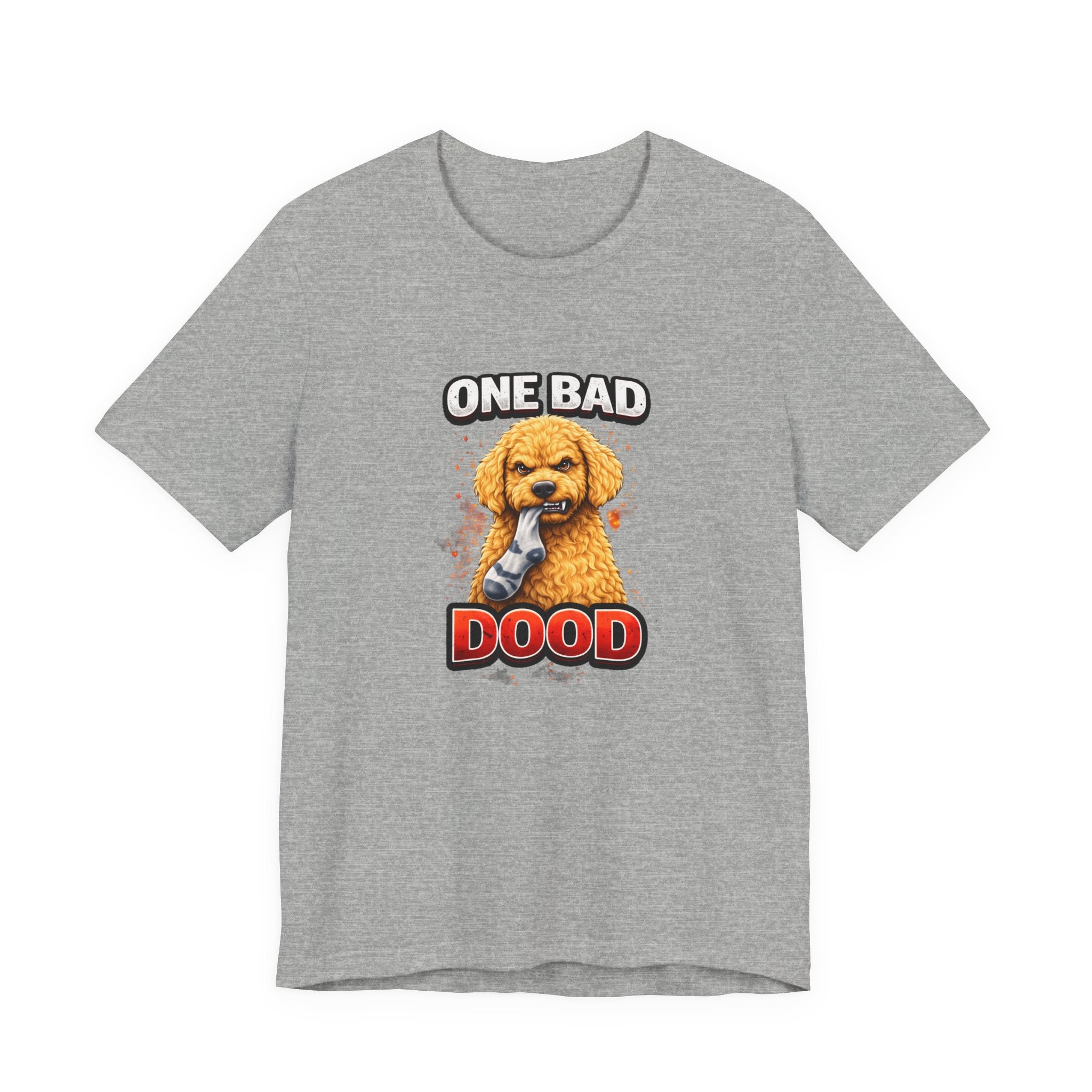 One Bad Dood Dog T-Shirt — Funny Golden Doodle Cartoon Tee for Dog Lovers