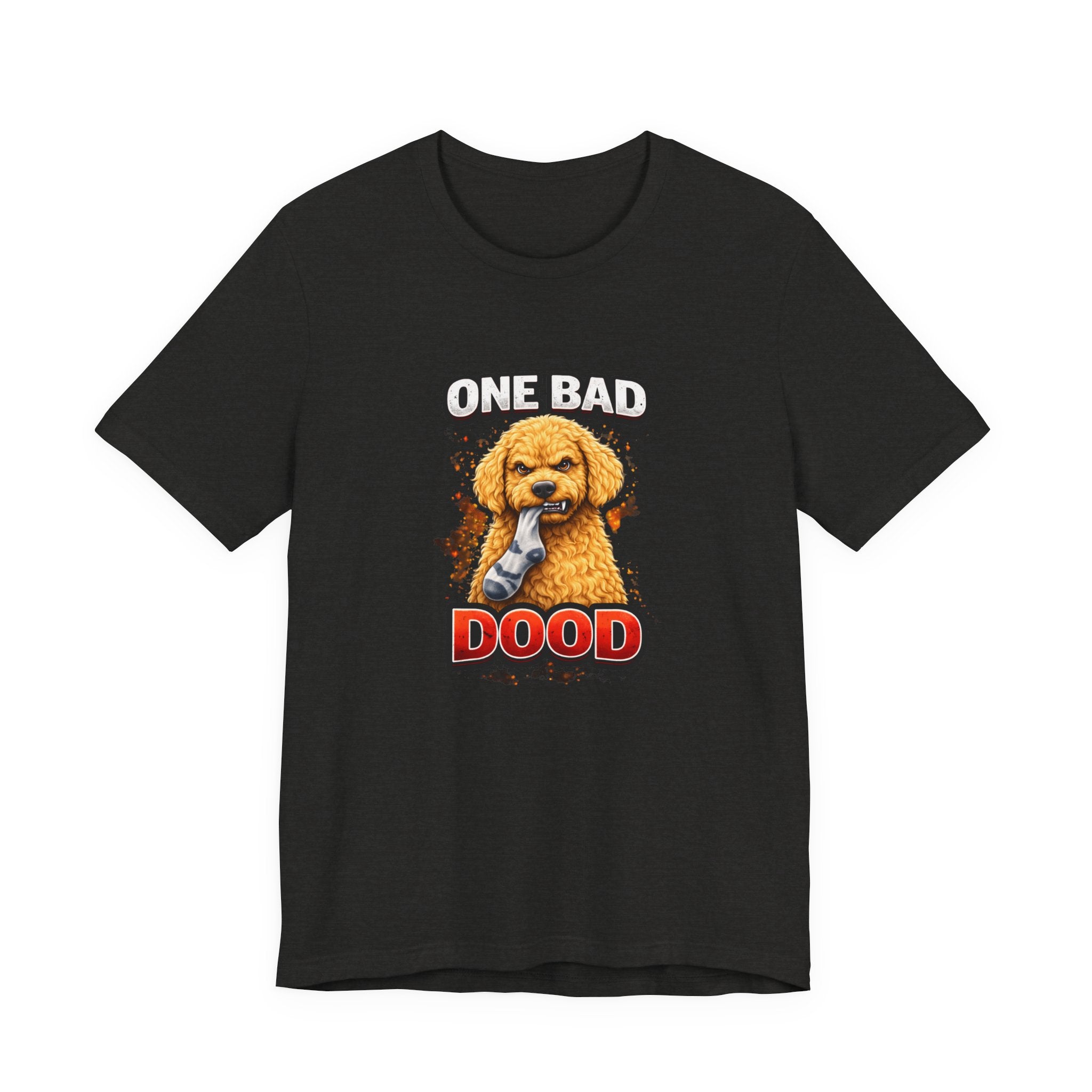 One Bad Dood Dog T-Shirt — Funny Golden Doodle Cartoon Tee for Dog Lovers